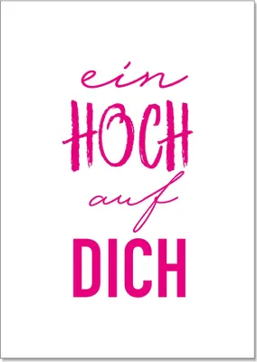 Produktbild von Postkarte hoch, EIN HOCH AUF DICH