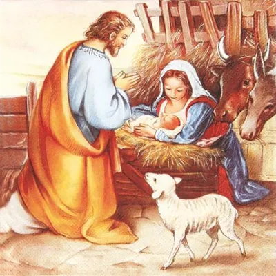 Produktbild von 20 Servietten Jesus is born - Geburt Jesu 33x33cm