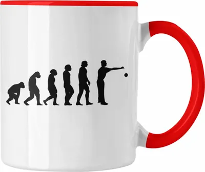 Produktbild von Trendation - Boule Tasse Geschenk Boule-Spieler Geschenkidee Spruch Evolution Boule (Rot)