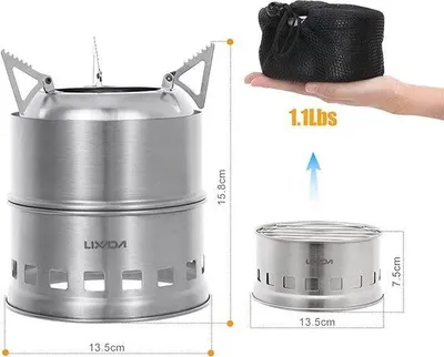 Image de Barbecue à gaz portable, 7 x 7 x 14 cm, léger, barbecue de camping