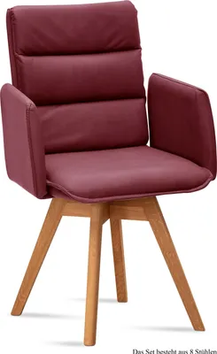 Produktbild von Armlehnstuhl drehbar (8er-Set) Dorri 52x92x60 Eiche geölt/Marsala