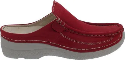 Produktbild von Wolky Clog Roll Slide, Nubukleder, Rot, Fußbett zum Wechseln 43
