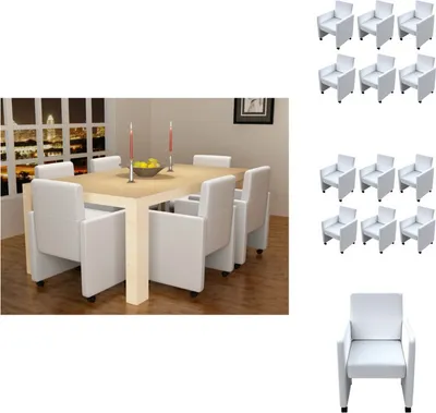 Immagine prodotto di vidaXL Sedie da pranzo 6 pz. Similcuoio bianca - Sedie da pranzo