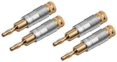 Produktbild von Clicktronic Banana Stecker, Premiumkabel | 2 x Cinch (Female) <> 3,5 mm (Male) | 0,10m | OFC Longlife Conductor