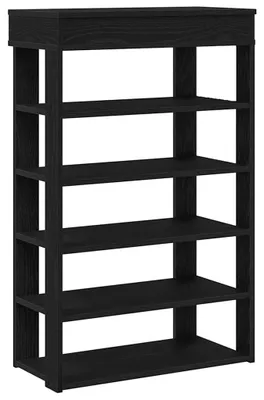 Image de vidaXL Étagère à chaussures noire 60x30x98 cm Bois composite