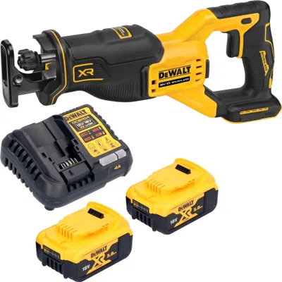 Zdjęcie produktu dla Akumulatorowa pilarka szablasta DeWalt DCS 382 P2 18 V bezszczotkowa + 2x akumulator 5,0 Ah + ładowarka