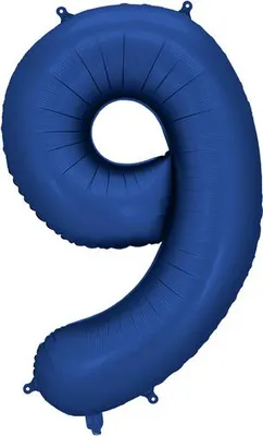 Obrázek produktu pro Fóliový balónek číslo 9, 86 cm, tmavě modrý, saténový