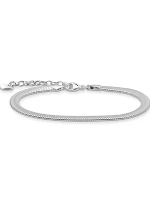 Zdjęcie produktu dla Wężowa bransoletka z płaskimi ogniwami łańcuszka i małymi, białymi cyrkoniami - Thomas Sabo Model: A2169-001-21