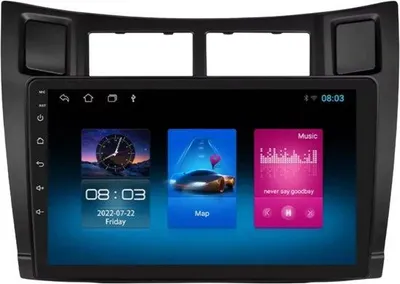 Obrázok produktu pre Autorádio s Bluetooth a CarPlay pre Toyota Yaris (2005–2012) – Kompatibilné s Apple a Android – Stereo systém – Navigačný systém – 1 GB/16 GB