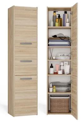 Produktbild von Topeshop S43 SONOMA, Eiche, Frei stehend, 6 Regale, 3 Tür(en), Partikelbord, Matt