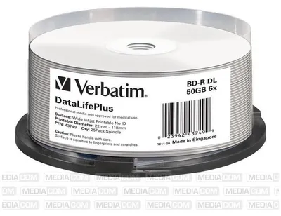 Obrázek produktu pro Verbatim DataLifePlus, 50 GB, BD-R, Vřeteno, 25 kusů