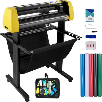 Zdjęcie produktu dla SucceBuy 34" wycinarka/ploter do winylu, maszyna do cięcia znaków, ekran LCD, 3 ostrza, oprogramowanie w zestawie, do użytku domowego/firmowego