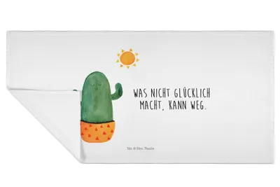 Produktbild von Mr. & Mrs. Panda Handtuch Kaktus Sonne - Weiß - Geschenk, Freundin, Kakteen, baumwolle, Neustart, Geschenkidee, Flauschtuch, 50x100, Baumwollhandtuch, Frotteehandtuch