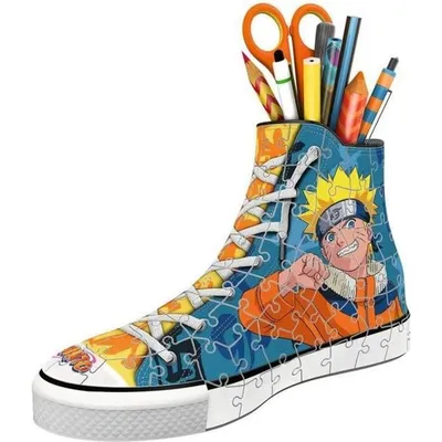 Produktbild von Ravensburger 3D Puzzle 11543 Sneaker Naruto - Praktischer Stiftehalter - 108 Teile - Schreibtisch-Organizer für Kinder ab 8 Jahren