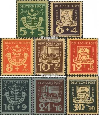 Produktbild von Briefmarken Lübbenau (Spreewald) 1946 Mi 1A-8A (kompl.Ausg.) postfrisch Wiederaufbau