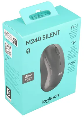 Produktbild von Logitech Maus M240, Silent touch, Wireless, Bluetooth, grafit