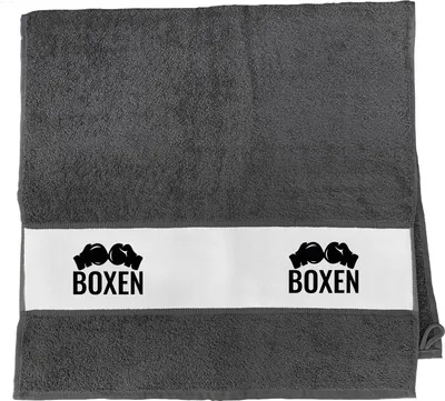 Produktbild von Huuraa Handtuch Boxen Boxhandschuhe 50x100cm Graphite Baumwolle Handtuch Geschenkidee