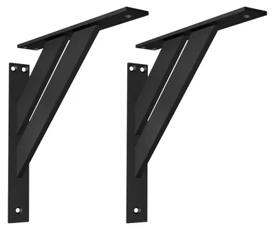 Productafbeelding van Solidchoice - Decoratieve Wandbeugels voor Planken 240 mm Zwart