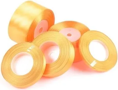 Image de Ruban satiné pour emballer des cadeaux Ruban décoratif orange 25 mm 32 m