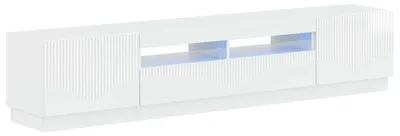 Imagen del producto de vidaXL: Mueble de TV LED de 5 piezas, blanco brillante, fabricado en material de madera