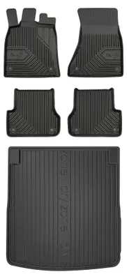 Productafbeelding van Rubberen automatten + kofferbakmat voor Audi A6 C7 2011-2018 (stationwagen) – 5-delig, zwart, op maat – Wielganizator