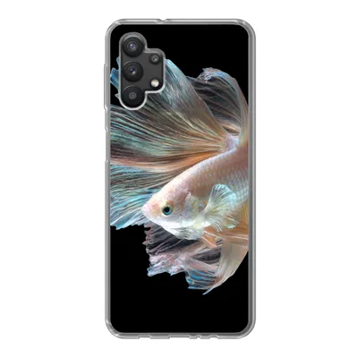Produktbild von MuchoWow® Handyhülle Schutzhülle Hülle für Samsung Galaxy A32 5G Fisch - Schwanz - Schwarz Silikon Softcase Handy Hülle - Softcase