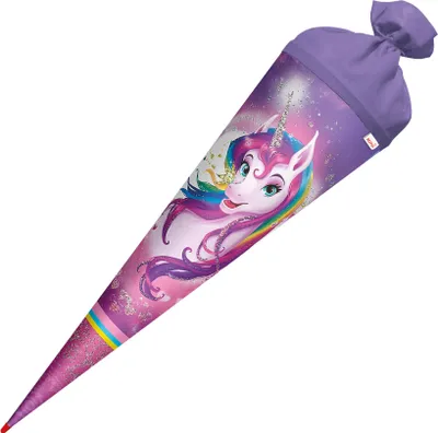Produktbild von Einhornportrait rund, Rot(h)-Spitze, Filzverschluss, Glitter  70 cm