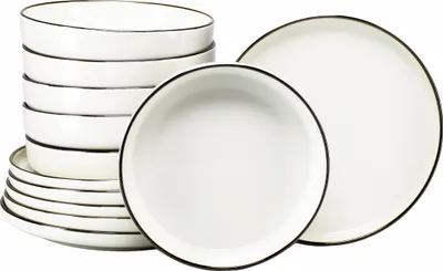 Produktbild von CreaTable, 24793, Nordic Festive Creme, Tafelservice 12-tlg, Steinzeug