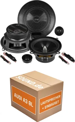 Produktbild von Lautsprecher Boxen Einbaupaket vorne Musway ME5.2C passend für Audi A3 8L + 2/3 türig | 2x Tief-Mitteltöner 2x Hochtöner