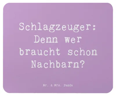 Produktbild von Mr. & Mrs. Panda Mauspad Spruch Schlagzeuger Spruch - Lavendeltraum - Geschenk, Schlagzeug, Lernen, Beats, laptop mousepad, computer, Dynamik, Band, Musiker, Präsenz