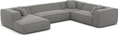 Produktbild von Strukturstoff U-Form XXL Wohnlandschaft Arelia Grau Links