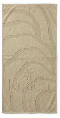 Image de Unyqoos® LINNICK – Serviette de plage en velours, 100x200 cm, 100% coton, 420 g/m², couleur écru – Grande serviette de plage, très absorbante et douce