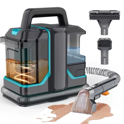 Productafbeelding van Stofzuiger voor meubels - Handheld tapijtreiniger - 450 W - 11 kPa zuigkracht - 220–240 V - Met snoer - Geschikt voor tapijten, banken, bekleding en auto-interieurs - EU-model