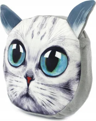 Produktbild von Kinderrucksack Plüsch Katze mit Ohren - Kuscheliger Rucksack Kindergarten Tasche Mädchen