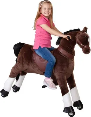 Obrázok produktu pre Besttoy - Plyšový koník na jazdenie s kolieskami - cca 95 cm