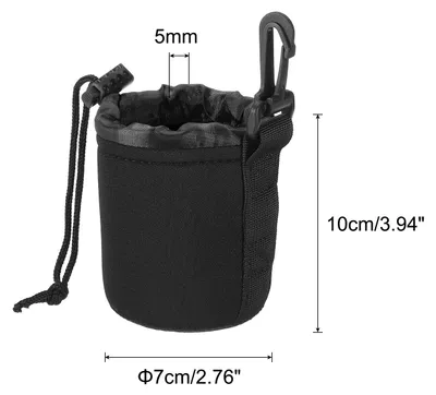 Produktbild von Kamera Objektiv Tasche 2.8" IDx3.9" H Kordelzug Objektiv Beutel mit Dick Schš¹tzende Neopren Objektiv Geh?use fš¹r DSLR Kamera Linse Wasser Kaffee Tassen Schwarz