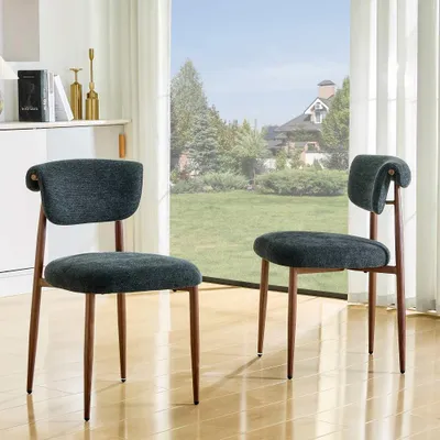 Produktbild von 2er Set Esszimmerstühle Modern Gepolstert Küchenstuhl ohne Armlehnen mit Rückenlehne