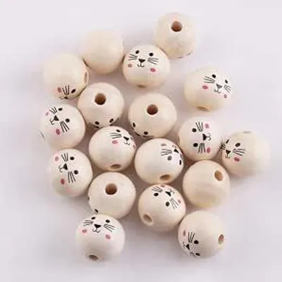 Produktbild von Houten Kralen Set 150 Stuks mit Gezicht - für Creatief Knutselen - Rijgkralen für Sieraden & DIY