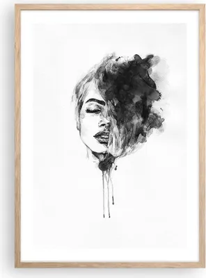 Produktbild von Gerahmtes Poster - Rahmen in heller Eiche - Frau Gesicht Abstraktion - 50x70 cm - Wand Bild - Wanddeko - Wandbilder - Kunstposter - Wandposter - Bilderrahmen - Bilder - Kunstdruck - P2NPA50x70-4934