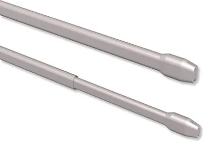 Produktbild von Interdeco Vitragestangen, Scheibenstange Silbergrau / Chrom matt, 30-50 cm (Packung 2 Stück)
