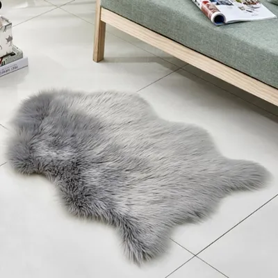 Produktbild von Lammfell Cappuccino – Lammfell Teppich Wohnzimmer - Lammfell Artificial - Deko Fell Schlafzimmer – Lammfelle, Asche, 40*60cm