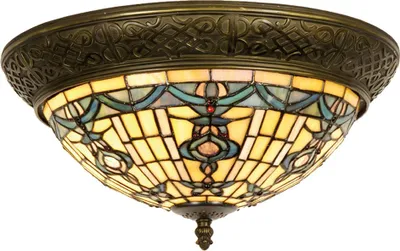 Produktbild von Clayre & Eef Deckenlampe Tiffany Ø 38x19 cm Beige Blau Glas