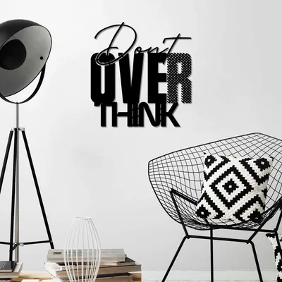 Immagine prodotto di Wallity, Don't Overthink, Accessorio decorativo da parete in metallo, Nero, 100 % METALLO, 52 x 54 cm