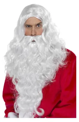 Produktbild von Smiffys Santa Claus Kostümzubehör, wallendes silbergraues Kunsthaar-Set