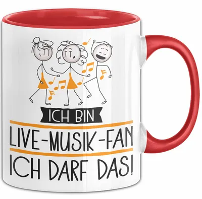 Produktbild von Geschenk für Live-Musik-Fan Tasse Lustige Geschenkidee Geburtstag Ich Bin Live-Musik-Fan Ich Darf Das (Rot)