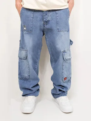Obrázek produktu pro DADA Supreme Worker Cargo Baggy Jeans s kapsami a prošíváním Velikost: 28W