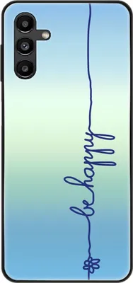 Produktbild von König Design Hülle kompatibel mit Samsung Galaxy A13 5G Kunststoff Soft Handyhülle - Handy Case Be Happy Blau