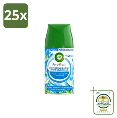 Zdjęcie produktu dla 25 sztuk wkładów do automatycznego odświeżacza powietrza Air Wick Freshmatic, zapach "Czysta poranna rosa", pojemność 250 ml - zestaw ekonomiczny