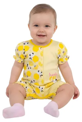Produktbild von Baby Strampler – Ganzkörper – Hellgelb – Größe 80 (9–12 Monate) – 100% Baumwolle – Bequem und stylisch