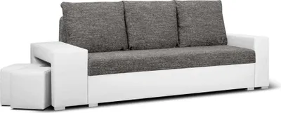 Produktbild von 3-Sitzer-Sofa mit Schlaffunktion HUBERT2 - Schwarz/Weiß